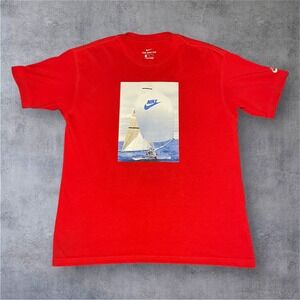 Nike Sport Wear - Sailboat T-Shirt For Men Size Medium - Color Red